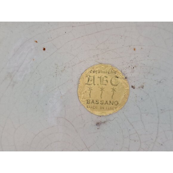 Hand-Painted Italian Ceramic Cheese Dome Floral Ceramiche Bassano Italy 7" Vtg - Picture 6 of 12